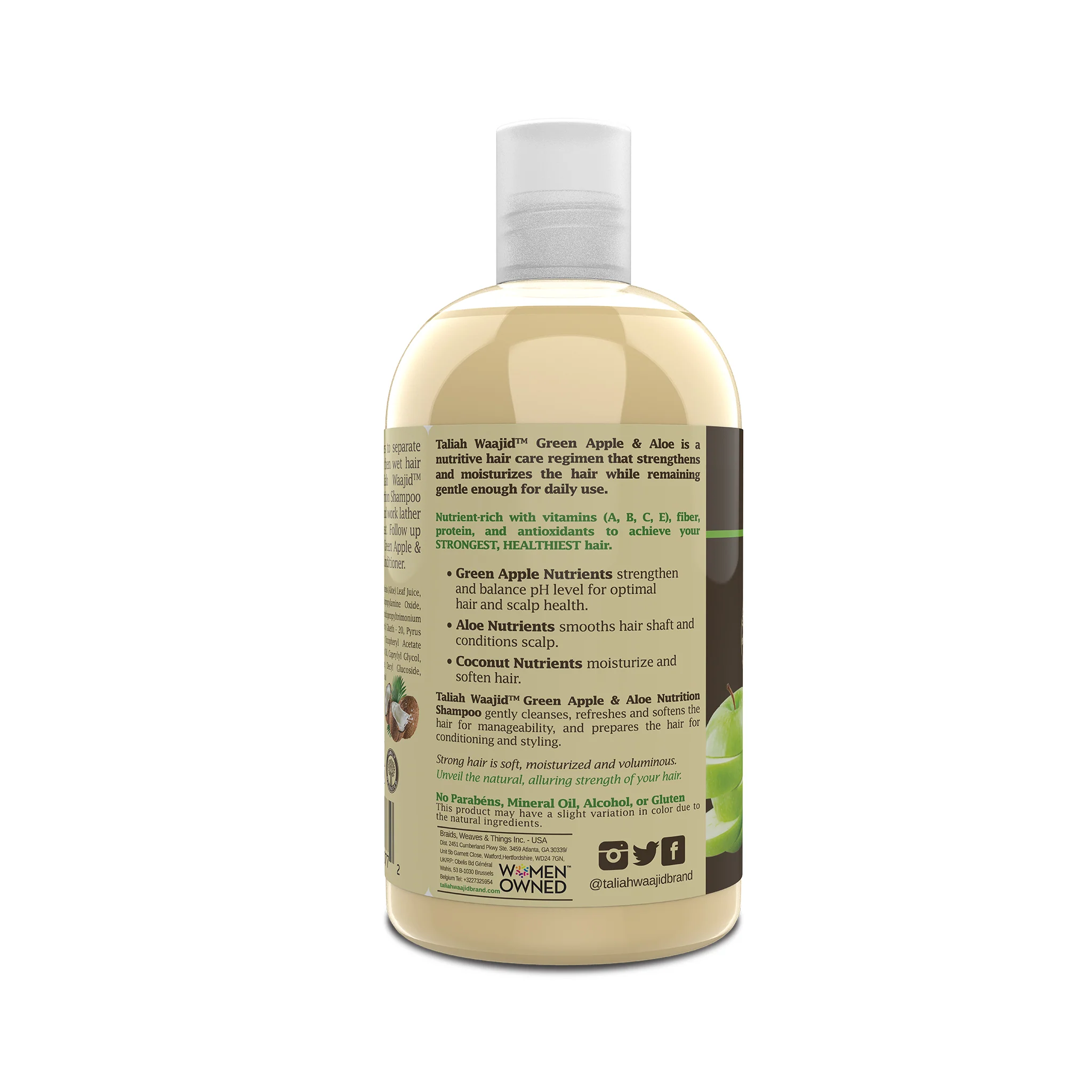 Green Apple and Aloe Nutrition Shampoo 12oz - Image 3